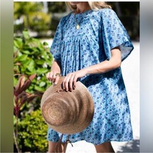 Emerson Fry India Collection Blue Floral Dress